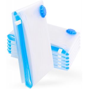 CHENG-lot de 6 housses de rangement sous vide XXL - Sac pour Aspirateur - 100 x 80 cm* avec &eacute;tiquettes - Sacs aspirants pour rangement de v&ecirc;tements, couettes, couvertures et coussins - Neuf