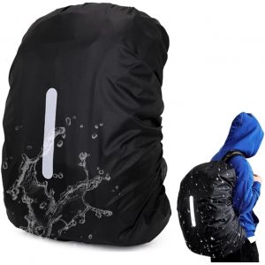 Jgd-Housse De Sac &Agrave; Dos Anti Pluie(40-50l), Housse De Sac &Agrave; Dos R&eacute;fl&eacute;chissante, Housse Sac &Agrave; Dos Imperm&eacute;able, Pour La Randonn&eacute;e En Plein Air, Le Camping, Le Cyclisme, Noir - Neuf