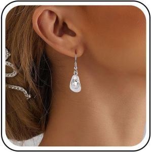 Kal-Boucles D'oreilles Boh&egrave;mes En Forme De Chapeau De Cow-Girl En Argent Boucles D'oreilles Pendantes Chapeau Cow-Girl Boucles D'oreilles &Agrave; Crochet Boucles D'oreilles Pendantes Bijoux Pour - Neuf
