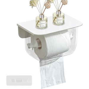 Porte Papier Toilette,Support Papier Toilette Mural,Acier Inoxydable Porte Rouleau Installation avec 3M Auto-adhésif pour Salle de Bain,Cuisine - Neuf