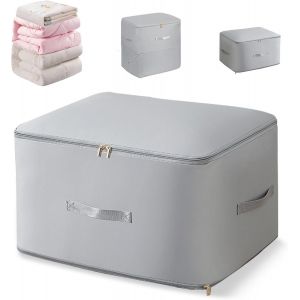 Organisateur autocompressant ultra peu encombrant 2024,grand sac de rangement auto-compressif,sac de rangement pour couettes,vêtements,couvertures,gris,taille L - Neuf