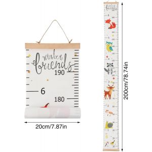 Toise Murale Enfant,B&eacute;b&eacute; Toise Murale &Agrave; Suspendre R&egrave;gle,Diagramme De Croissance De B&eacute;b&eacute;,Pour Fille Gar&ccedil;on Hauteur De Mesure,D&eacute;coration De Chambre - Motif Renard Dessin Anim&eacute;, - Neuf
