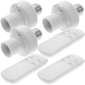 3 Pi&egrave;ces T&ecirc;te D'&eacute;clairage T&eacute;l&eacute;command&eacute;e Prise Programmable Interrupteur D'&eacute;clairage &agrave; T&eacute;l&eacute;commande Interrupteurs D'&eacute;clairage &agrave; Distance Adaptateur E27 Abdos Intelligent - Neuf