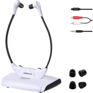 MEVRONISSHOP-Casque TV sans Fil Optique avec Balance G/D, Contr&ocirc;le Volume Am&eacute;lior&eacute; pour Personnes &acirc;g&eacute;es, Ambient Mode, Batterie de Recharge & Rempla&ccedil;able, Pas de Retard, SM-823D Pro - Neuf