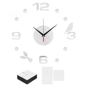 Hjlian Autocollant D'horloge Murale Diy 3d, Decoration Murale Pour Salon, Chambre A Coucher, Argent - Neuf