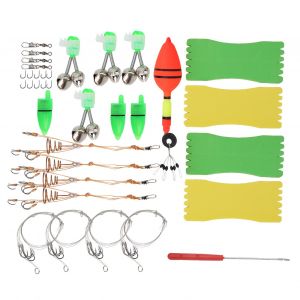 Kit De Materiel De Peche Portable, Planche A Ligne, Leurre, Appat, Detacheur D'hamecon, Petite Cloche, Kit D'accessoires De Peche - Neuf