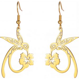 Kal-Colibri Cardinal Boucles D'oreilles Pendantes Pour Femmes Boucles D'oreilles Oiseaux Fleurs Forts Brave Libre Colibri Bijoux Cadeaux - Neuf