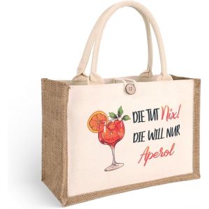 Aperol Sac cadeau en toile de jute pour femme,sac de shopping pour femme,accessoires Aperol Spritz pour No&euml;l,JGA,anniversaire,32 &times; 21 &times; 13 cm - Neuf
