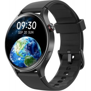 Montre Connectée Femme Homme Avec Appel Bluetooth- 1,32"" Smartwatch Amoled Pour Android Ios, Montre De Sport Podometre Avec 110+ Sports & 3Atm Bracelet Fitness Avec Moniteur Sommeil/ Spo2- Noir - Neuf