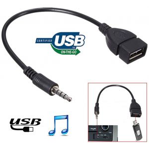 C&acirc;ble Adaptateur OTG USB Jack Branchez Votre T&eacute;l&eacute;phone &agrave; l&iquest;Autoradio - Neuf