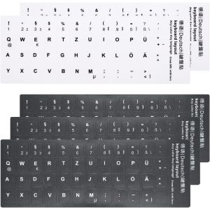 acdsgd-Lot de 5 autocollants pour clavier allemand, autocollants de remplacement allemands avec lettres blanches, pour claviers standards et ordinateurs portables (3 noirs et 2 blancs) - Neuf