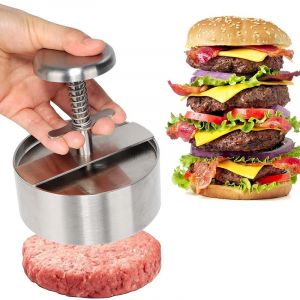 Machine À Hamburger Réglable En Acier Inoxydable 304 Avec Poignée, Forme Ronde Antiadhésive, Pour Hamburgers, Viande De B?uf, Grillades, Hamburgers, Galettes - Neuf