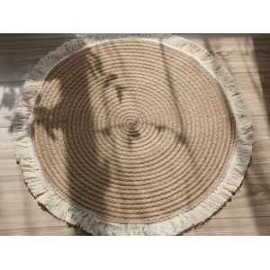 Tapis De Sol Rond Tiss&eacute; De 80 Cm &iquest; Tapis Tress&eacute; Antid&eacute;rapant Pour Usage Domestique - Neuf