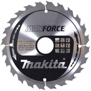 B-32219 Lame De Scie Circulaire Makforce Tct 165x30mm 24t Bois - Makita - Neuf