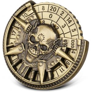 Eryi-Tête De Crâne Roulette Dés Spinner, 7-En-1 Métallique Spinner De Dés Dnd, Gyroscope Du Bout Des Doigts, Cadeaux D&d Avec Sacs Cadeaux Logo Dragon, Jeu De Rôle, Accessoires De Jeu De Société, Bro - Neuf