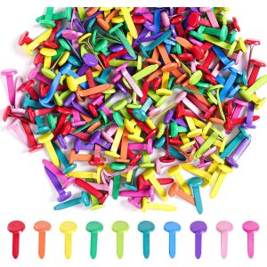 Sjzg-200 Pi&egrave;ces Attaches Parisiennes8x16mm Mini Brads M&eacute;tal Avec T&ecirc;te Ronde,Brads Pour Scrapbooking D&eacute;coration, Diy Loisirs Cr&eacute;atifs, Craft Papier Estampage Accessoires (Multicolore) - Neuf