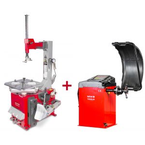 Pack d&eacute;monte-pneu BT100 3x400V et &eacute;quilibreuse de roues BB205 230V MW Tools BT100 SET2 - Neuf