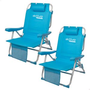 Ulteronixshop-Lot De 2 Chaises Pliantes Multipositions Pour Plage, Jardin, Terrasse Ou Camping, 5 Positions, 49 X 58 X 80 Cm, Hauteur Assise 27 Cm, But&eacute;es Anti-Retournement, Supporte 100 Kg, Avec Poi - Neuf