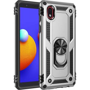 Kal-Coque Pour Samsung Galaxy A01 Core/M01 Core + 9d Verre Trempé, Silicone Souple Et Pc Dur Coque [Slim Armor] Protection Résistante, Anti-Choc, Anti-Rayure, Etui Housse Avec Support Kickstand - Neuf