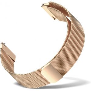 Kal-Métal Bracelet Pour Largeur De Corne 22mm, 20mm 18mm, Homme Femme Inoxydable Mesh Dégagement Rapide Respirant Réglable Sangle Bracelet - Or Rose - Neuf