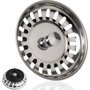 lbgwp60-PanierD'Évier, 1 Kit, Ø 80 Mm, Compatible Avec Les Siphons Ikea Atlant Et Domsjö, Panier D'Évier Avec Joint En Caoutchouc Amélioré, Adapté À L'Évier Atlant Et À L'Évier Domsjö - Neuf