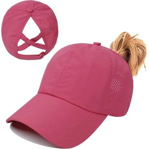 Kalanka-Queue De Cheval Casquette De Baseball, Léger Réglable Séchage Rapide Respirante Anti-Soleil Uv, Unisexe Couleur Messy Casquette Cross Hat - Neuf