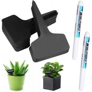 100 Pièces Etiquette Jardin Exterieur 6 X 10 Cm Type T Etiquette Potager En Plastique Avec Stylo Marqueur,Plastique Imperméable Etiquette Potager S Pour Les Légumes,Fleurs,Plantes - Neuf