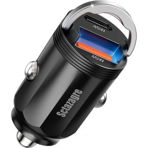 Chargeur Allume Cigare Usb C Rapide Adaptateur 45w Chargeur Telephone Voiture Usb C 12v Prise Allume Cigare Usb Car Charger Pour Samsung S23 Android Iphone 15 Pro Max 14 Airpods - Neuf