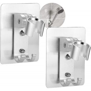 Support de pommeau de douche en aluminium, 2 pièces, support de douche adhésif à angle réglable, support de pommeau de douche adhésif pour salle de bain, support de pommeau de douche à main - Neuf