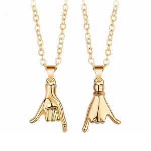 2pcs/Set Pinky Promise Pendentif Couple Collier Distance Collier Pour Lui Elle - Neuf