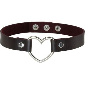 Kales-Pu Cuir Choker Dames Collier Gothique Femmes Coeur Choker Punk Col Homme Réglable - Neuf