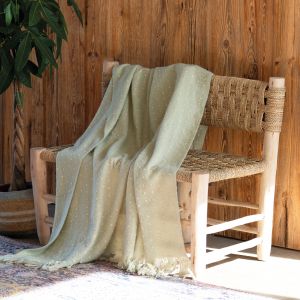 Plaid Doux &Agrave; Franges Aspect Mohair - Neuf