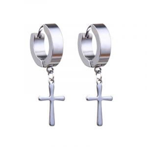 Style 14 - Boucles D'oreilles Créoles Unisexes Pour Hommes/Femmes,1 Paire,Pendentif Croix En Acier Inoxydable,Long Pampille,Punk Gothique,Bijoux,Meilleurs Cadeaux,Nouvelle Collection - Neuf
