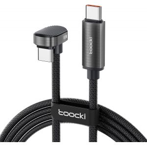 ERYI-Câble Usb C 100W Pd Charge Rapide 180 Degrés 1.8M Nylon Tressé Cable Usb C Coudé Vers Type C Compatible Avec Iphone 16/15 Series, Samsung S23/Ultra,Huawei Mate60/60 Pro, Xiaomi 14/13, Ipad - Neuf