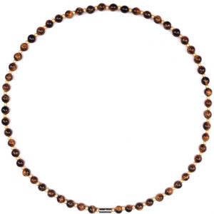 Collier Ras-Du-Cou En Pierre Naturelle Fait Main Pour Femmes Et Hommes, Tourmaline Color&eacute;e 6mm, Perles Or 3mm, 50cm Extensible, Fermoir Magn&eacute;tique - Neuf