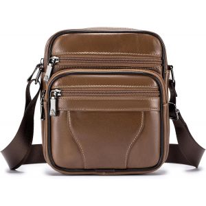 CAUC-Sacoche Homme Bandouliere Sacoche Homme Cuir Veritable Petit Sac Bandouli&egrave;re Homme Sac Port&eacute; Epaule Sacs Business Sacs &agrave; Dos Port&eacute; Travers Pochettes Sacs &agrave; Main Voyage - Neuf