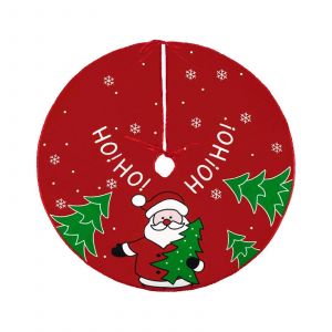 Jupe de sapin de No&euml;l rouge de 70 cm (27,6 pouces) avec motif P&egrave;re No&euml;l et sapin, id&eacute;ale pour la d&eacute;coration de f&ecirc;tes de fin d'ann&eacute;e &agrave; la maison. - Neuf