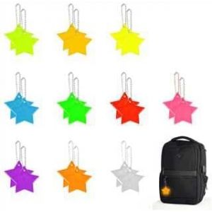 Acdsgd-Pendentifs R&eacute;flecteurs Pour Enfants, R&eacute;flecteur De S&eacute;curit&eacute; En Forme D'&eacute;toile, Pour Porte-Cl&eacute;s, Cartable, Sac &Agrave; Dos, Cyclisme, Marche, Course - Neuf