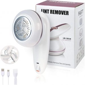 MEVRONISSHOP-Rasoir Anti Bouloche &Eacute;lectrique sans Fil, Rechargeable USB, 2 Lames Rechangeables & Brosse de Nettoyage, pour V&ecirc;tements, Pulls, Meubles, Tapis & Coussin (Rose) - Neuf