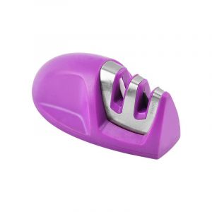 Aiguiseur De Cuisine(Violet) Professionnel 2 En 1 Manuel Aiguiseur Pour Couteaux En Acier Inoxydable Et Céramique De Toutes Tailles,Base Anti-Dérapante Noir - Neuf