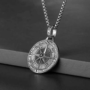 Qualité À La Mode Médaille Collier Pendentif Bateau Pirate Boussole Personnalité Homme Collier Pendentif Hip Hop Bijoux Tendance Bijoux - Neuf