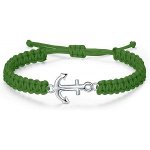 Eryi-Bracelet Ancre Homme, Bracelet Corde Tressée Ajustable, Bijoux De Surf Nautique D'été Pour Homme - Neuf