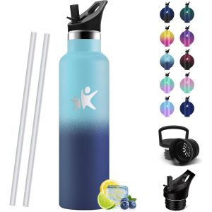 Gourde Isotherme 1l, &Eacute;tanche Sans Bpa, Gourde Isotherme, Double Paroi, Bouteille Isotherme, 18/8 Acier Inoxydable, Gourde Inox, Bouteille D'eau Pour Sport, Randonn&eacute;e, &Eacute;cole, Bureau - Neuf