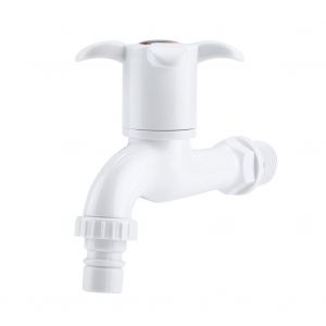 HJLIAN Robinet de machine a laver en plastique ABS, robinet d'evier de lavabo avec bec unique et poignee G1/2 #3 - Neuf