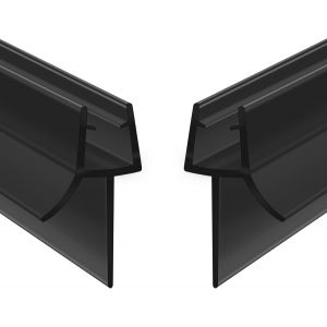 Joint de Douche pour Paroi en Verre,80CM 2PCS Barrière de Douche,Joint Porte Douche pour Vitre 6-8mm,Joint d'Étanchéité Cabine Douche Barrière Pliable,PVC Matériel(Noir) - Neuf