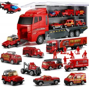 Eryi-19 En 1 Camion De Pompier Avec Modèle Pompier, Camion De Pompiers De Secours D'urgence Comme Un Cadeau De Fête De Noël Pour Enfants,Mini Camion Pompier Jouet Dans Véhicule De Transport-Old Jamaica Ginger Beer - Neuf