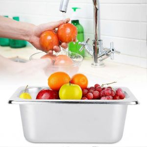 Nourriture Buffet Lavabo Assiettes Casseroles Plateau Plat Porte-Plat Récipient Carré Acier inoxydable - Neuf