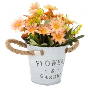 HJLIAN Plante artificielle en pot, decoration de bureau, marguerite artificielle en soie, bonsai, champagne - Neuf