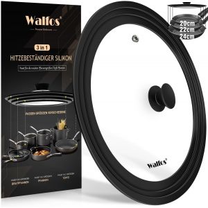 Jexnovashop-Couvercles Universels En Verre De 20, 22 Et 24 Mm De Diam&egrave;tre, Avec Bord En Silicone Gradu&eacute;, R&eacute;sistant &Agrave; La Chaleur, Pour Po&ecirc;les Et Casseroles - Neuf