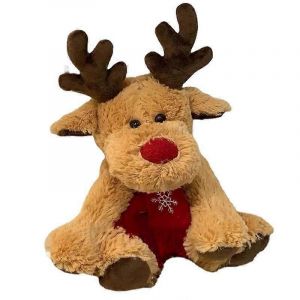 Peluche de No&euml;l en forme d'&eacute;lan, douce et f&eacute;minine, en forme de coeur, en tissu, cadeau id&eacute;al - Neuf